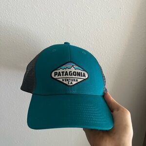Patagonia Turquoise and Charcoal Hat